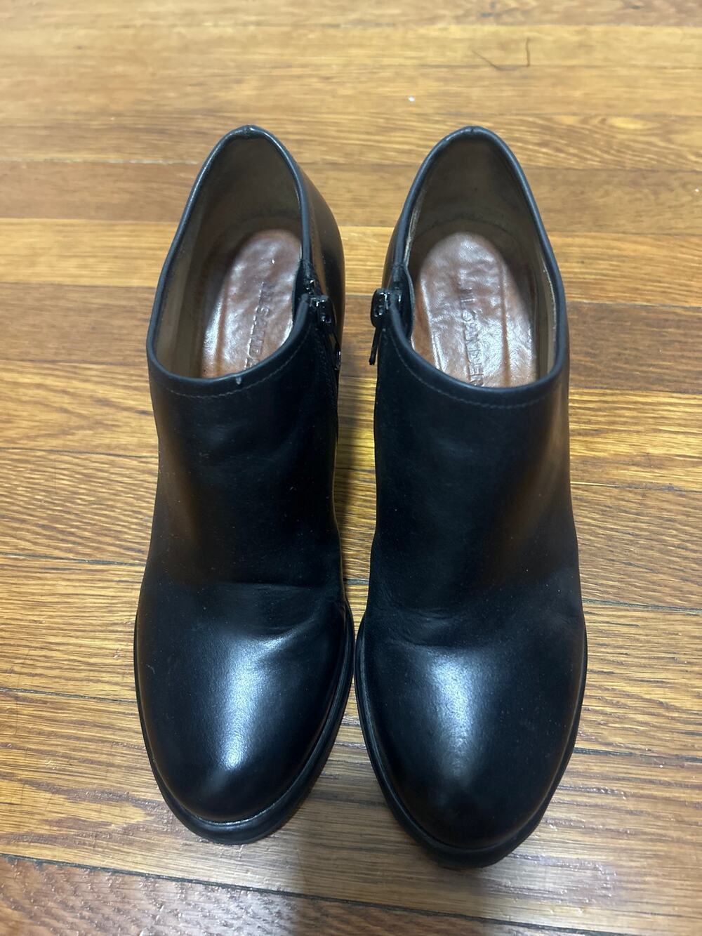 Jil Sander Black 3-inch Zipper Italy Leather Booties Boots w/Dust bag US 6.5/7